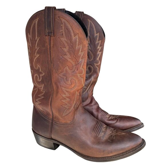 Dan Post Milwaukee Western Boots Mens Size 11.5 D Brown Leather Cowboy 1148 - Picture 1 of 9